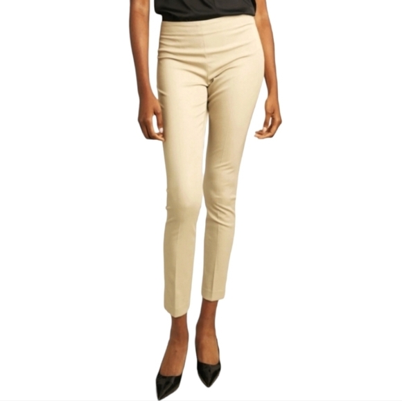 ELIE TAHARI Juliette Long Skinny Stretch Twill Pant Khaki Women's Sz 0 Old Money - Picture 1 of 16